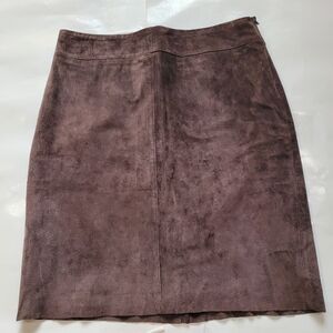 Express Dark Brown Suede Pencil Skirt